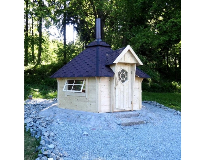 Holz Grillhütte mit Stahlgrill  ca....