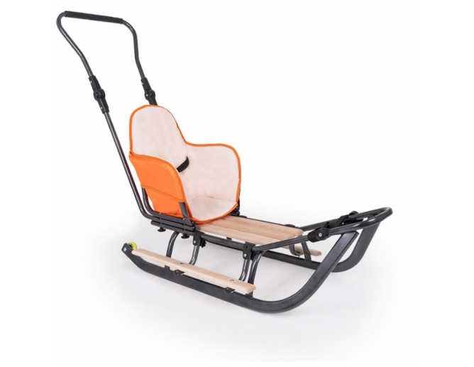 Schlitten aus Metall Orange mit...