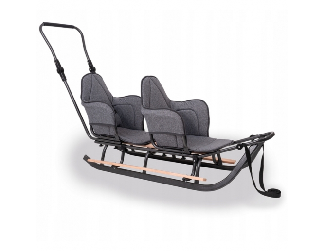 Doppelschlitten aus Metall Grau mit...