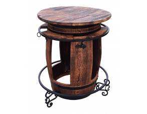 Tisch aus Eichenfass mit...