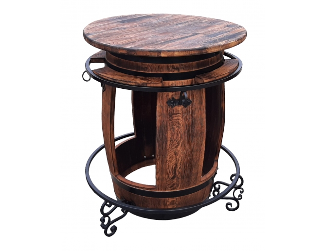 Tisch aus Eichenfass mit...