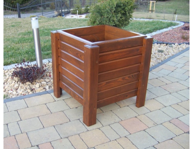 Blumentopf aus Holz FLORA Pflanztopf...